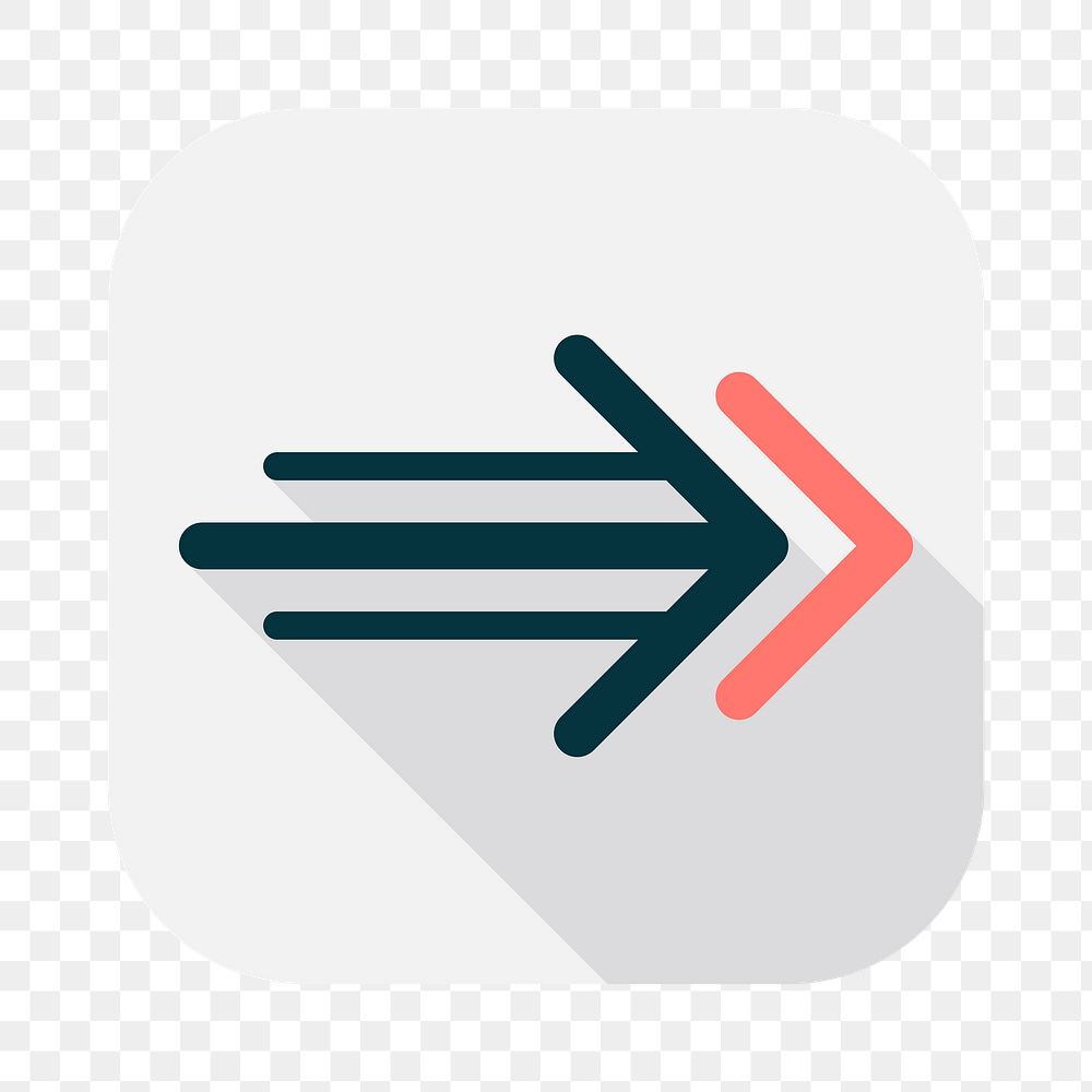 Png arrow icon element, transparent background