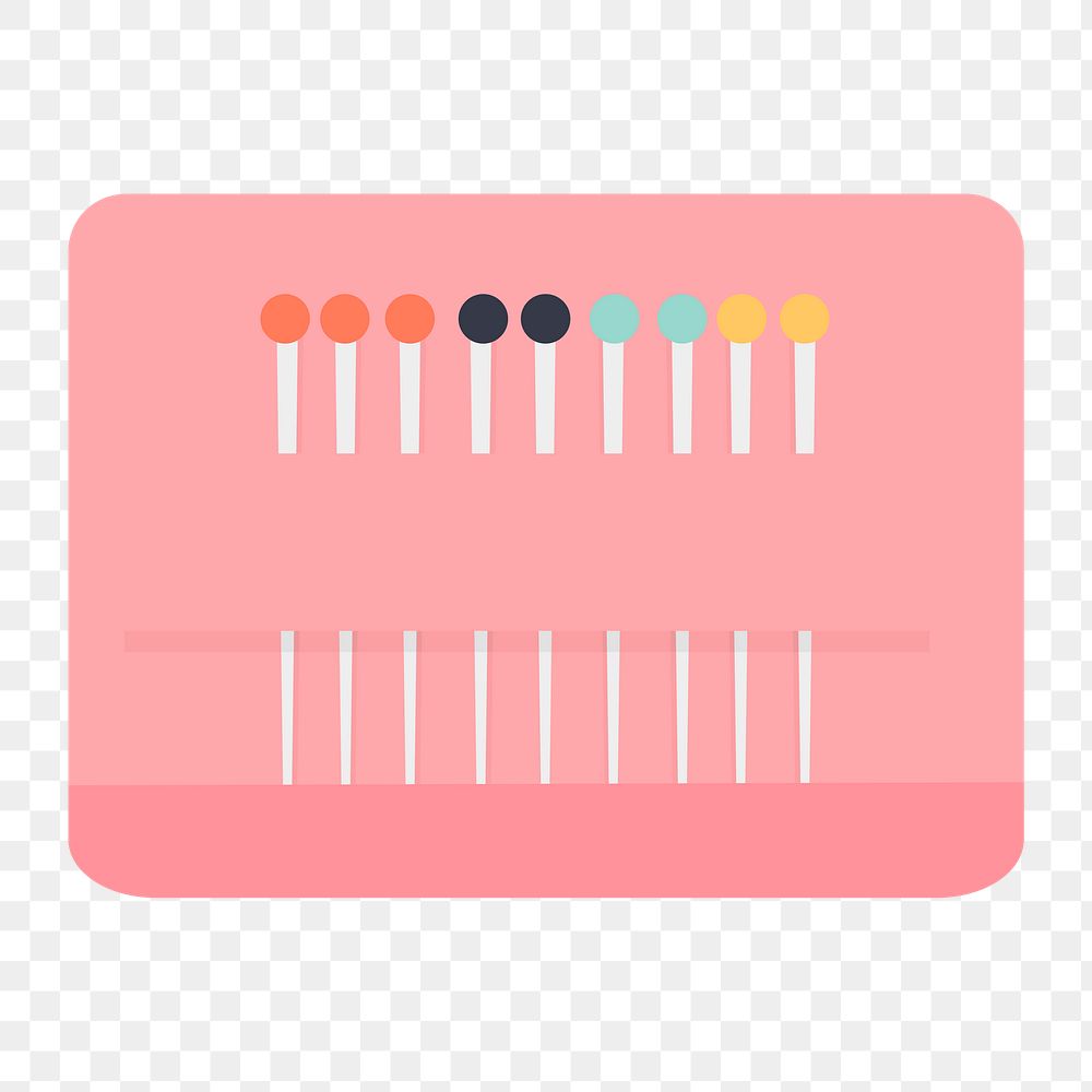 Png Pink kit with needles element, transparent background