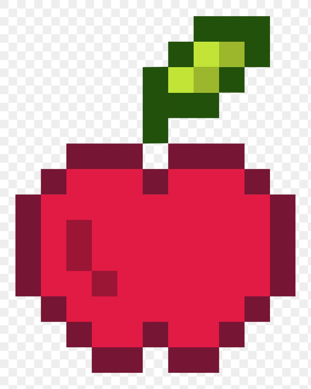 PNG Red apple pixelated fruit graphic illustration sticker, transparent background