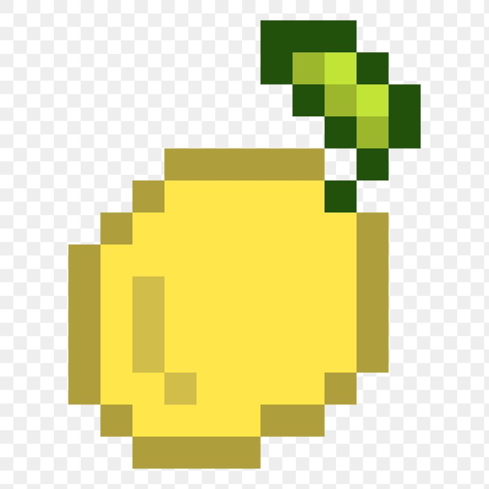 PNG A lemon pixelated fruit illustration sticker, transparent background