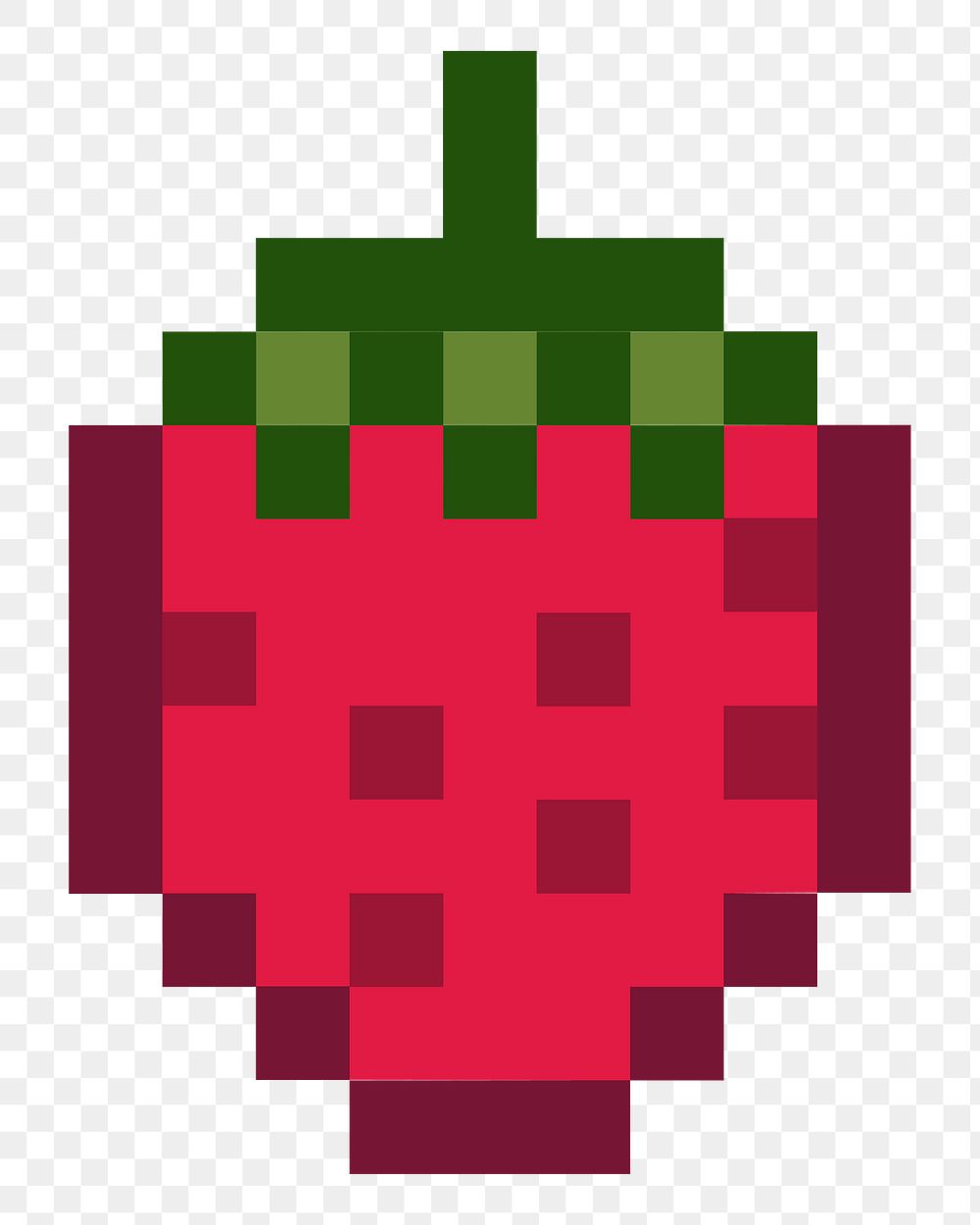 PNG A strawberry pixelated fruit  illustration sticker, transparent background