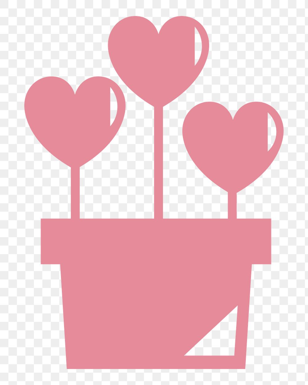 PNG Flower pot Valentines day icon illustration sticker, transparent background