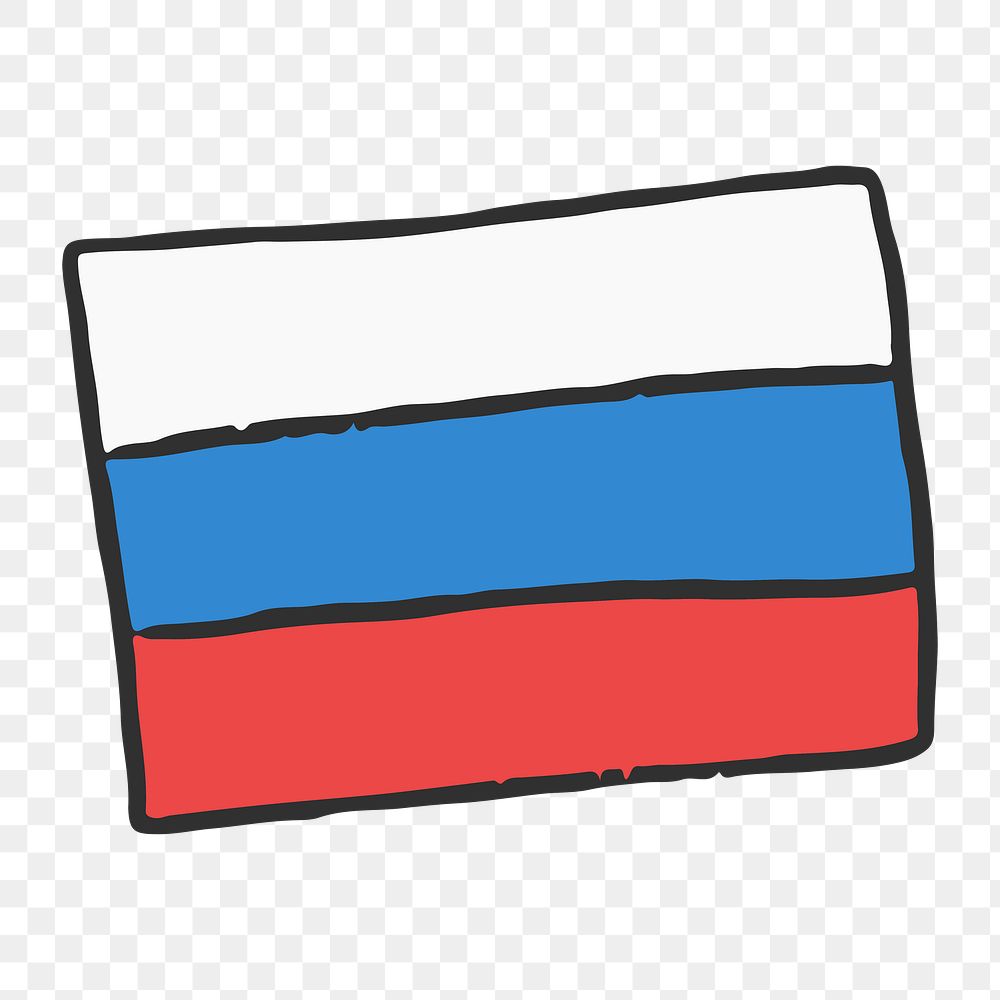 Png Russian flag doodle  sticker, transparent background