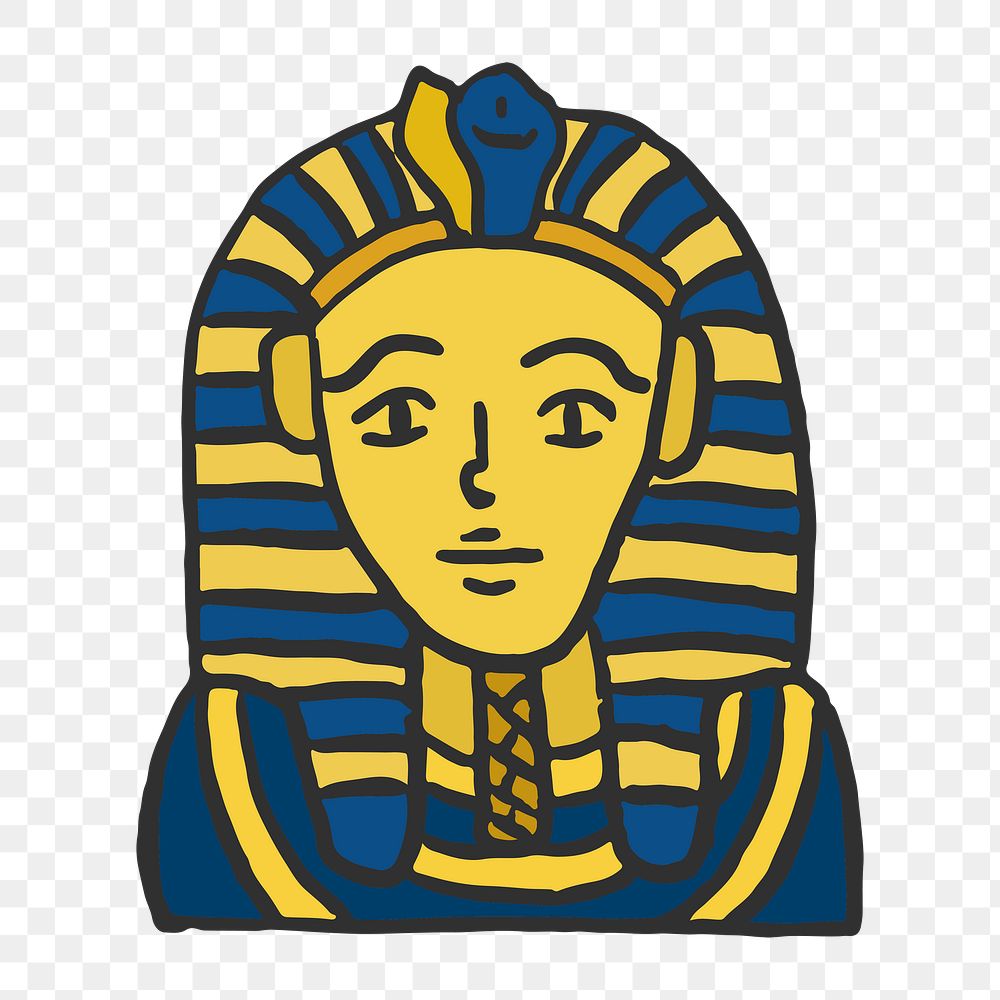 Png Egyptian Pharaoh doodle  sticker, transparent background