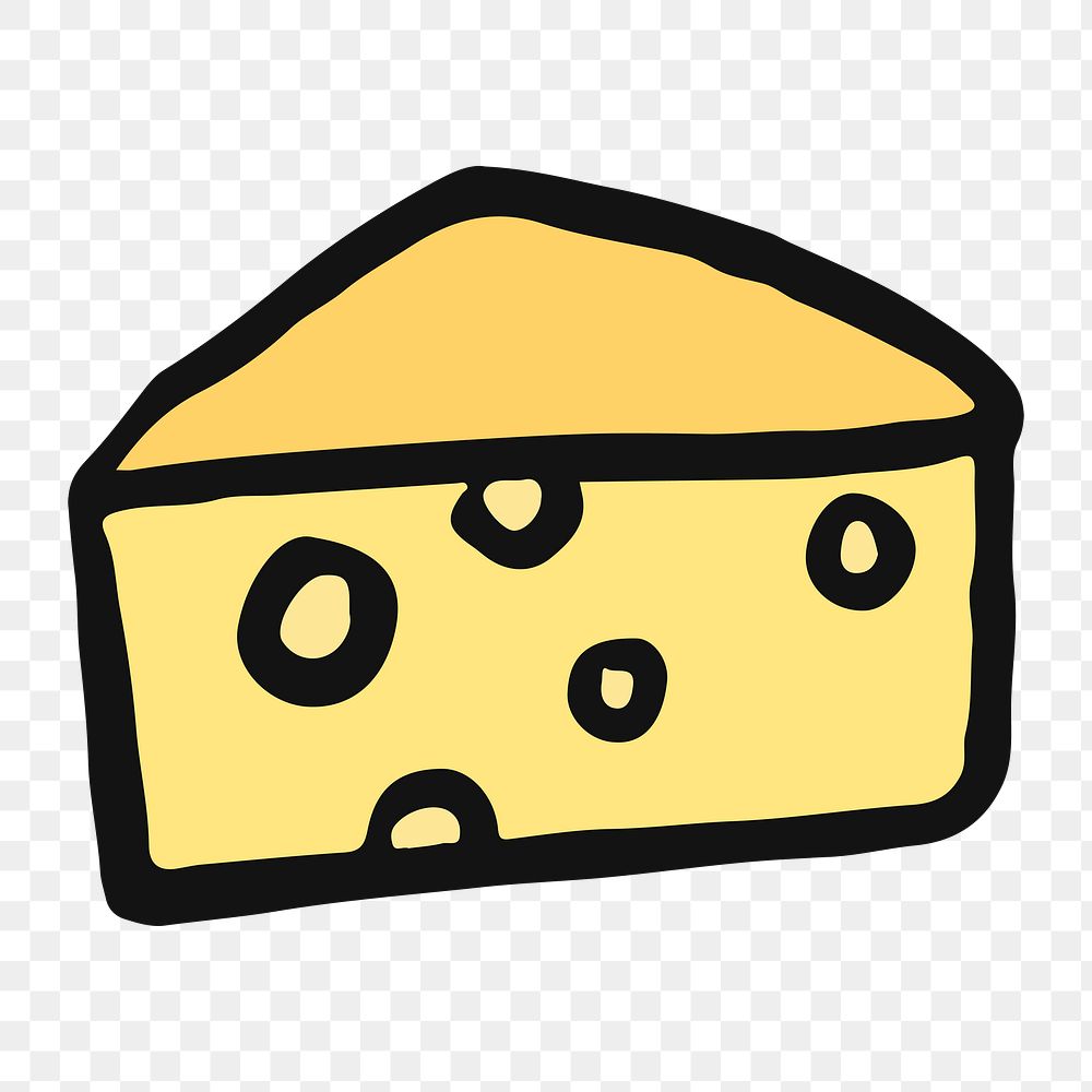 Png French cheese doodle   sticker, transparent background