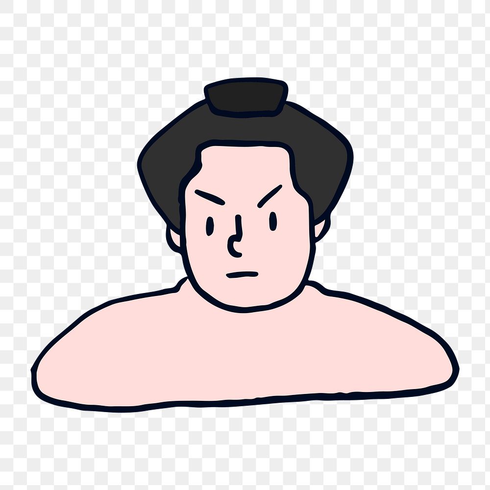 Png Japanese sumo wrestler  sticker, transparent background