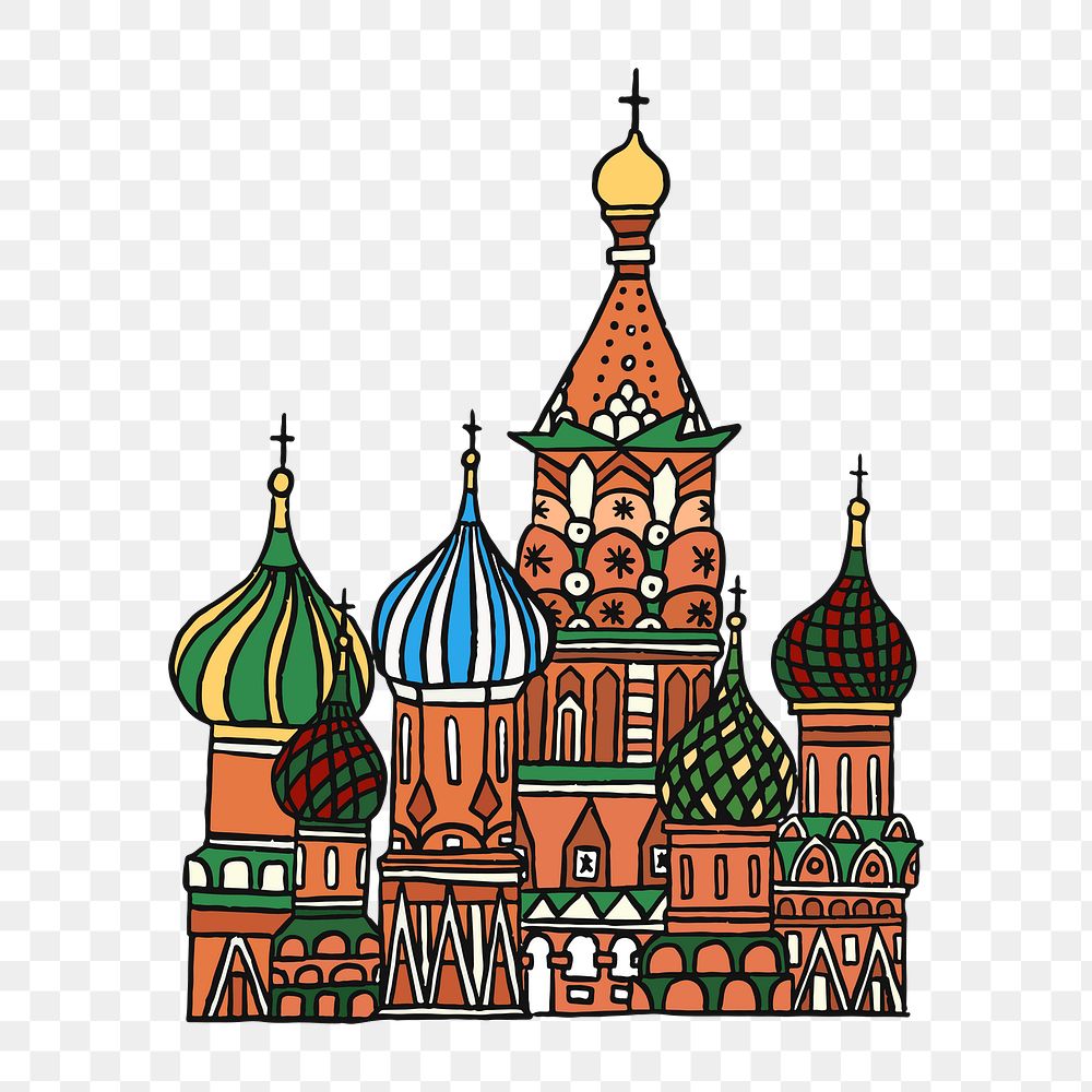 Png St Basil's Cathedral  sticker, transparent background