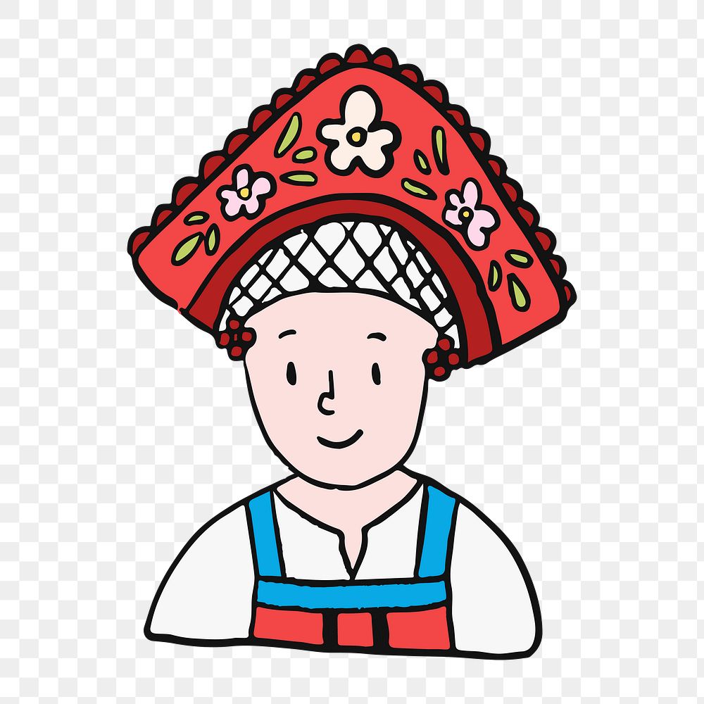 Png traditional Russian costume  sticker, transparent background