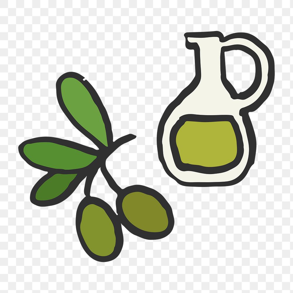 Png olive oil doodle   sticker, transparent background