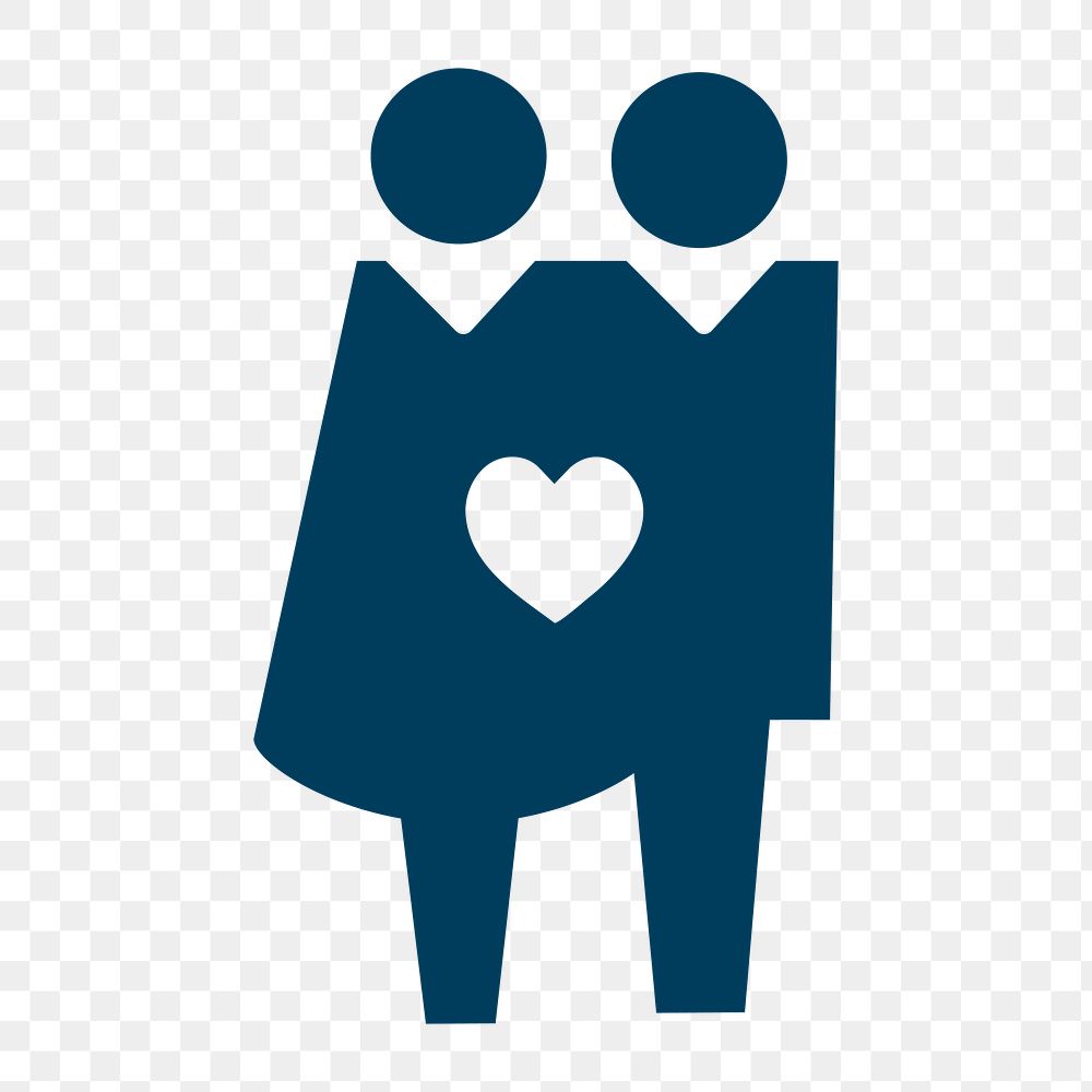 Couple in love icon png, pictogram illustration on  transparent background 
