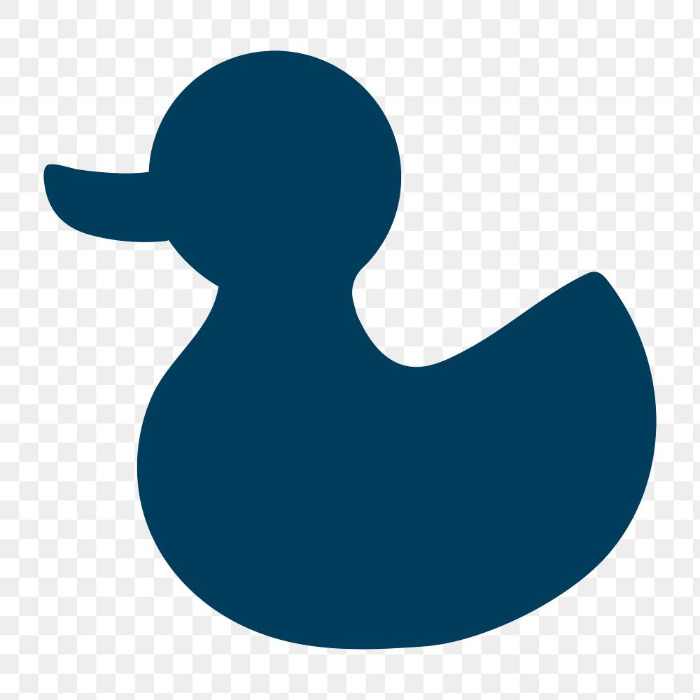 Duck icon png, kid's toy illustration on  transparent background 