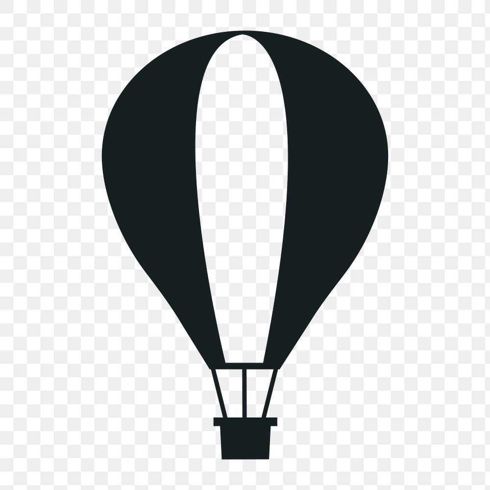 Hot air balloon icon png,  transparent background 
