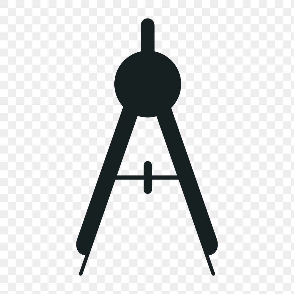 Drawing compass icon png, transparent background 