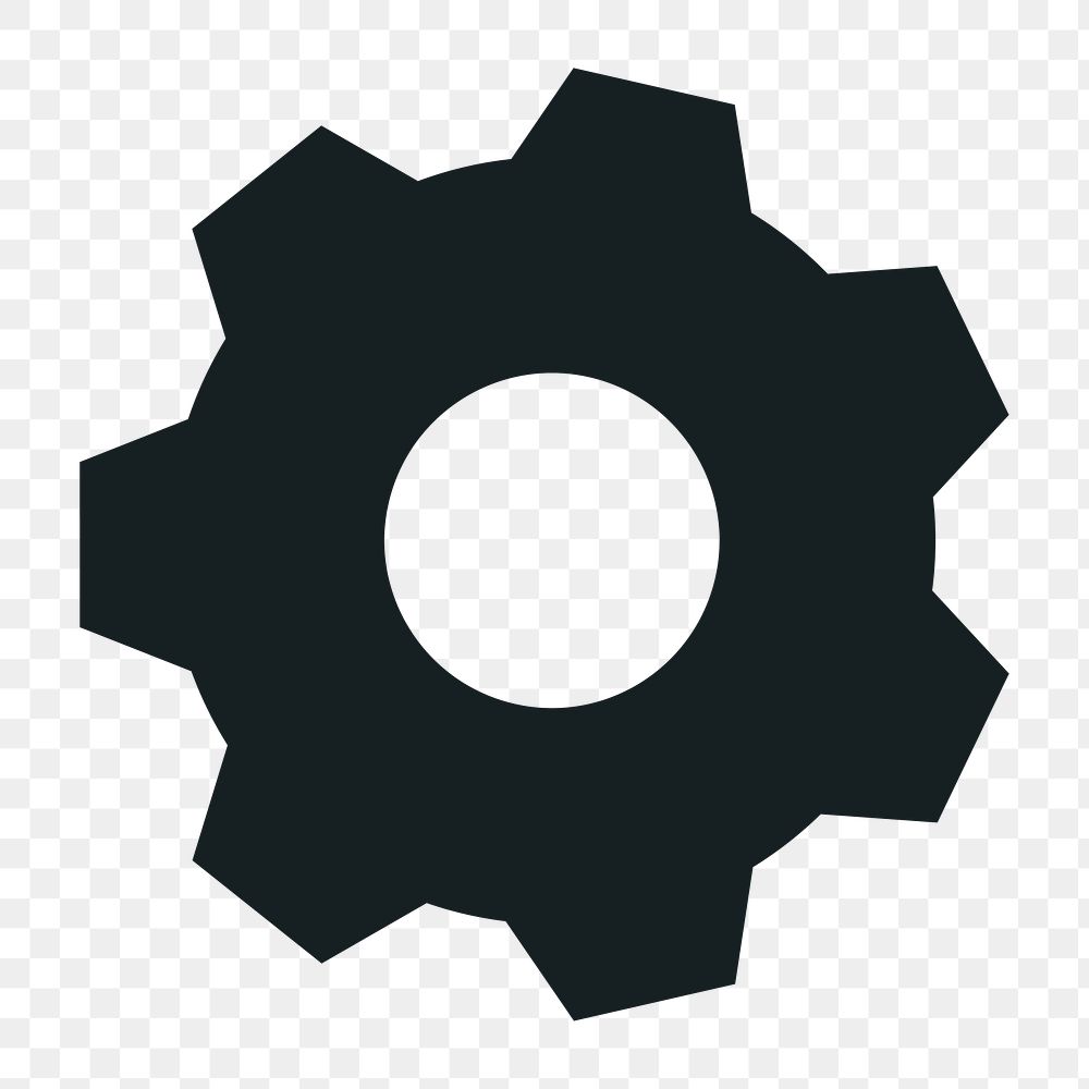 Gear icon png,  transparent background 