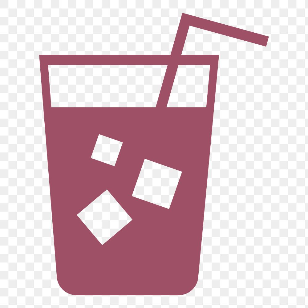 PNG Refreshing cold drink with  straw illustration sticker, transparent background