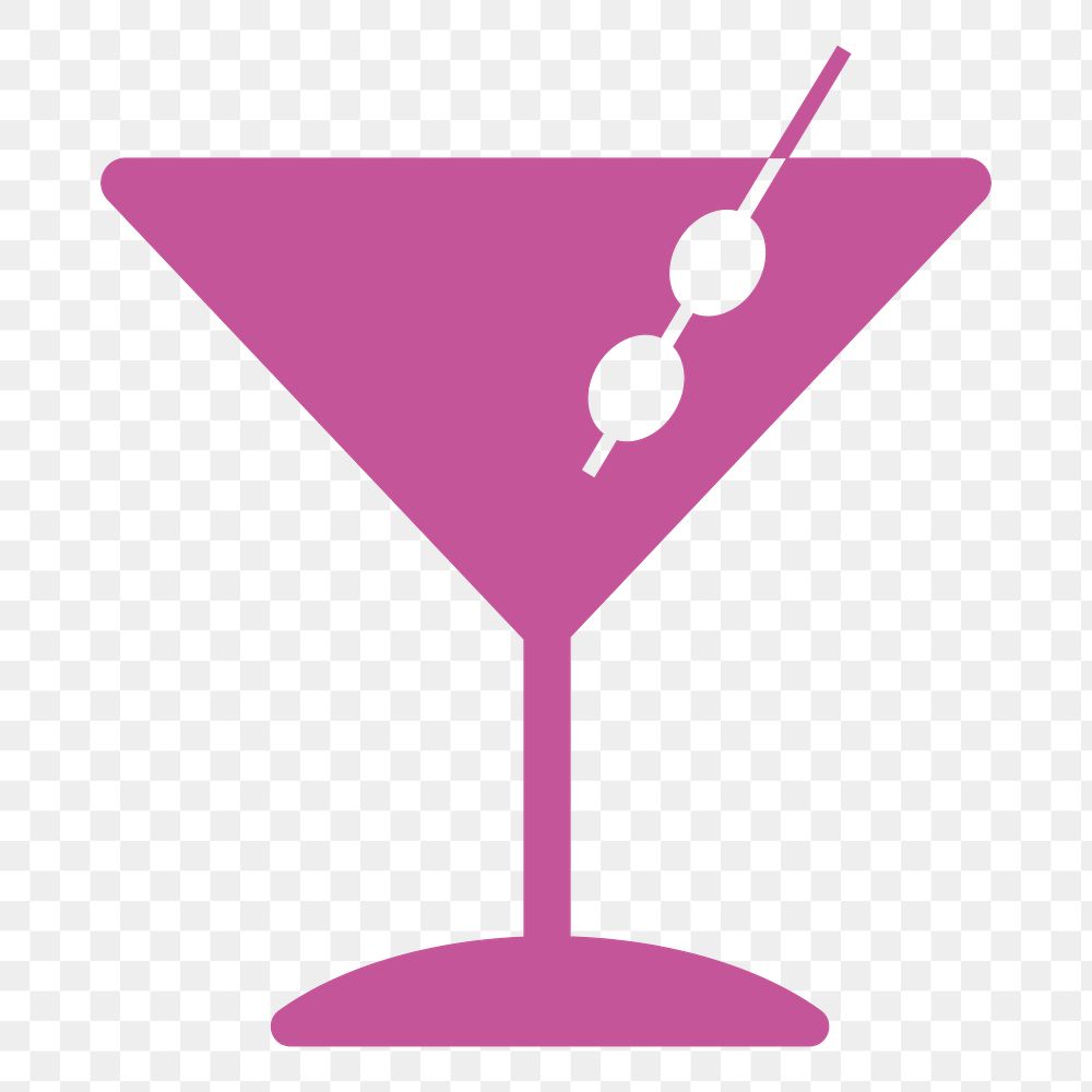 PNG Martini cocktails glass icon illustration sticker, transparent background