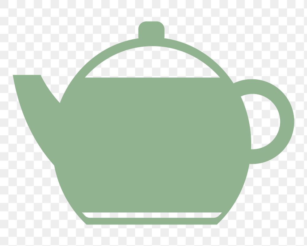 PNG Green  teapot icon illustration sticker, transparent background