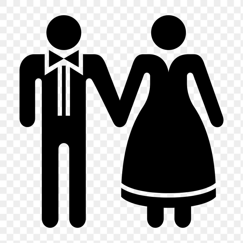 Couple icon png holding hands,  transparent background 