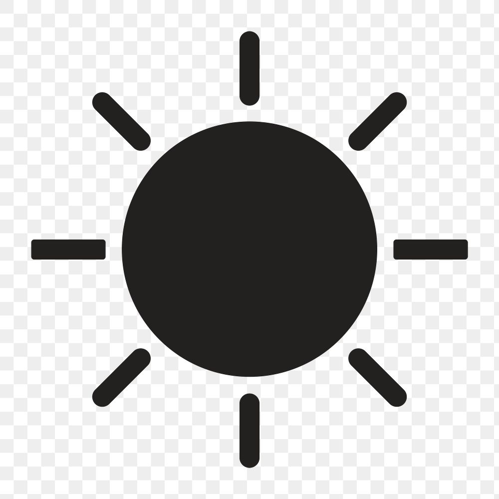 Sun icon png weather sicker, transparent background 