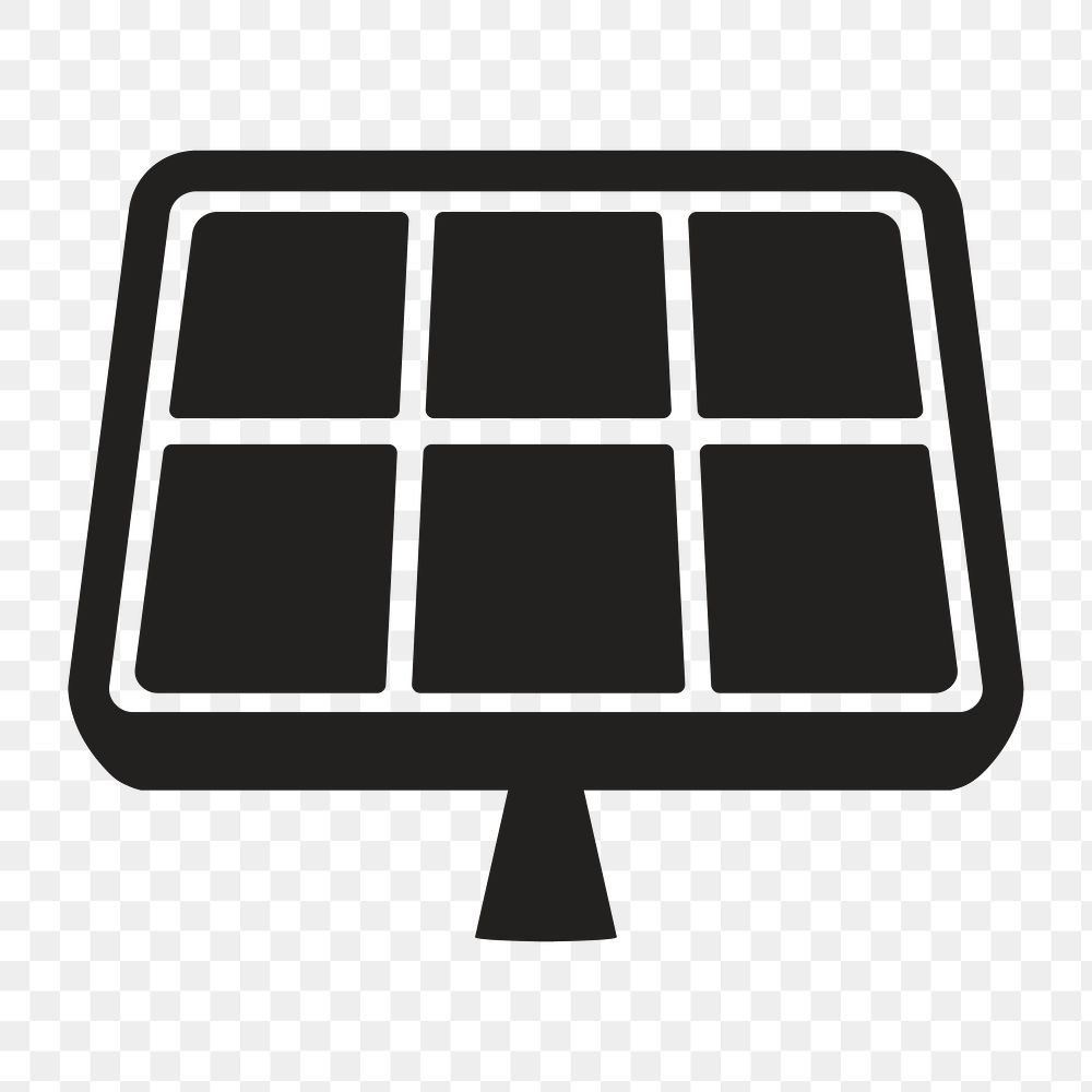 Solar cell icon png,  transparent background 