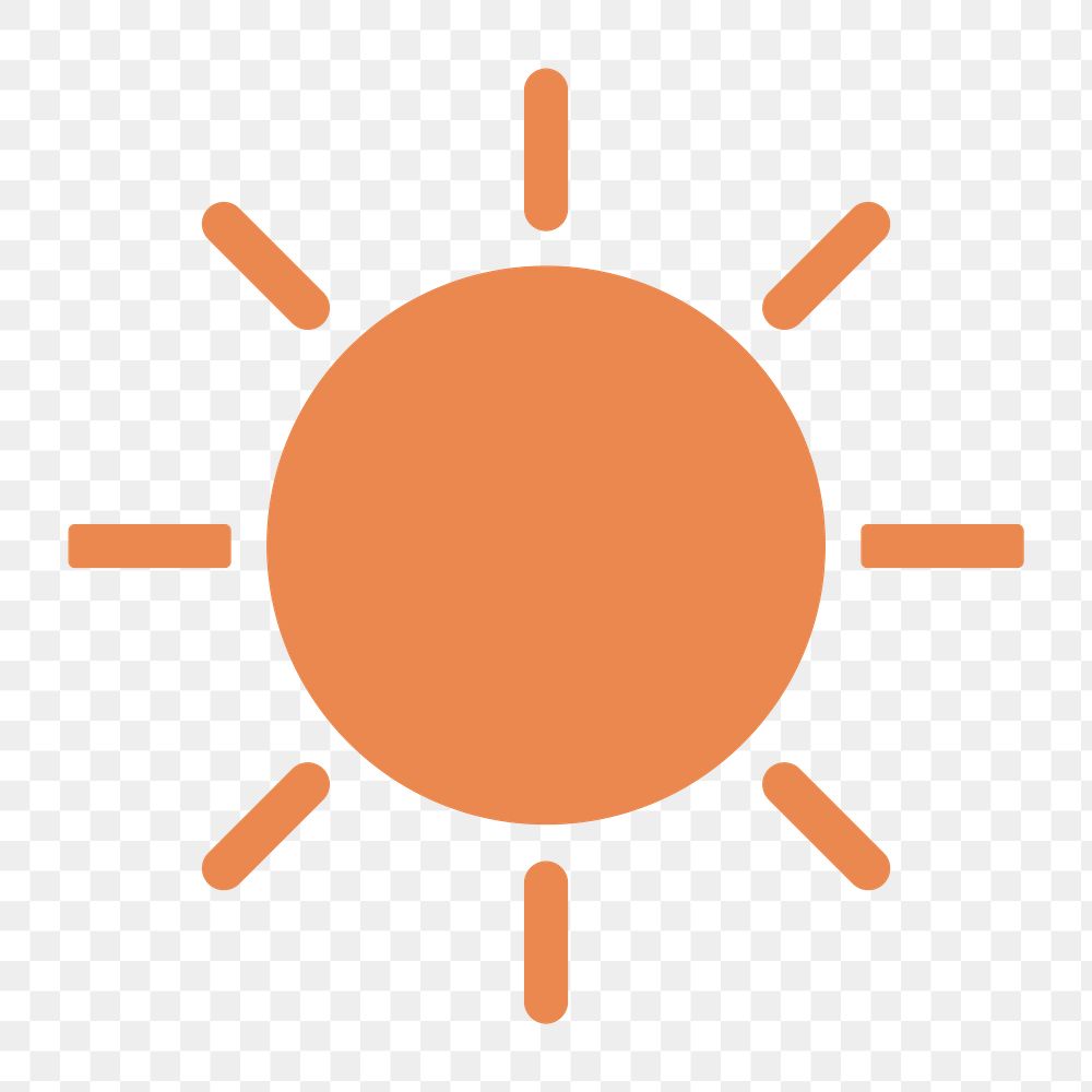 Png Orange sun element, transparent background