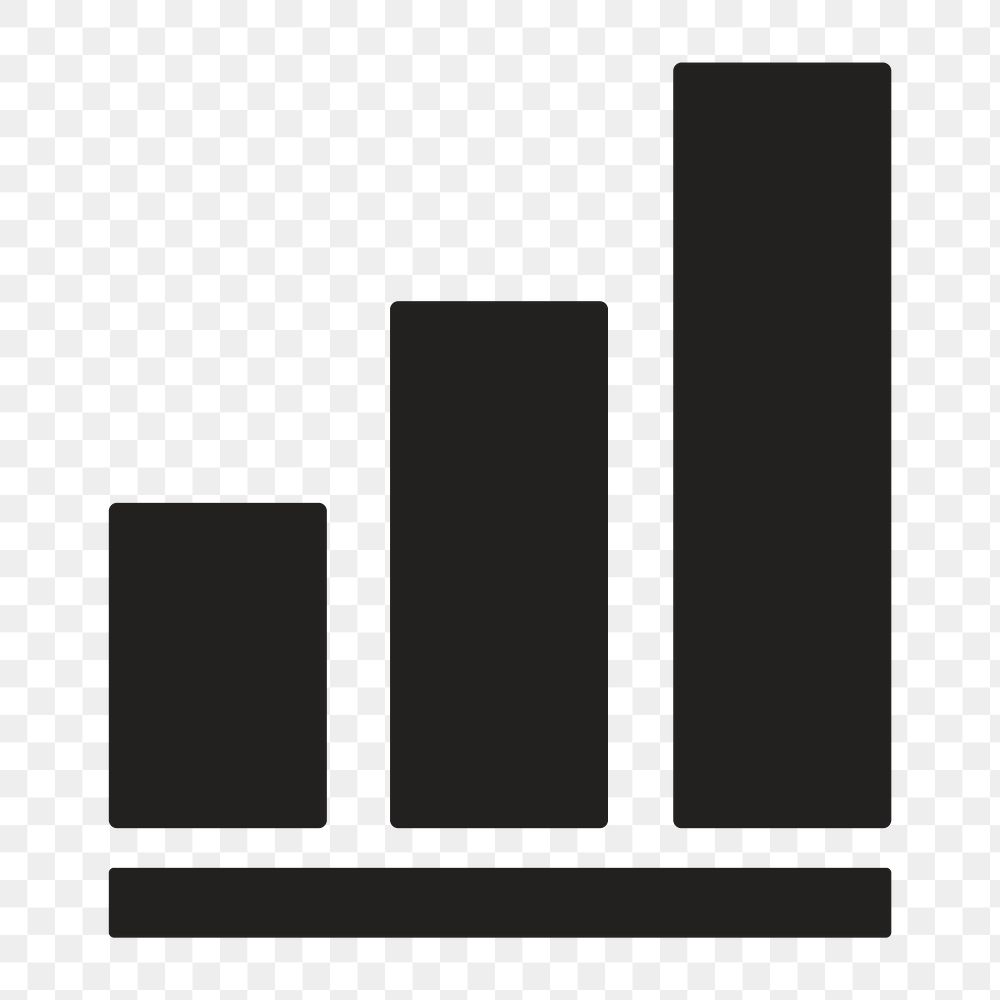 Bar chart icon png, data analysis graph Illustration on  transparent background 