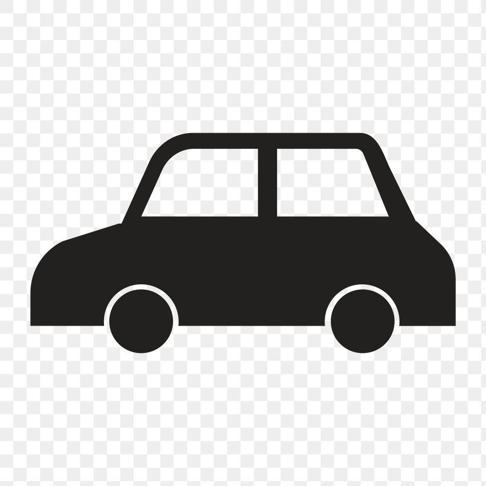 Car icon png, vehicle illustration on  transparent background 
