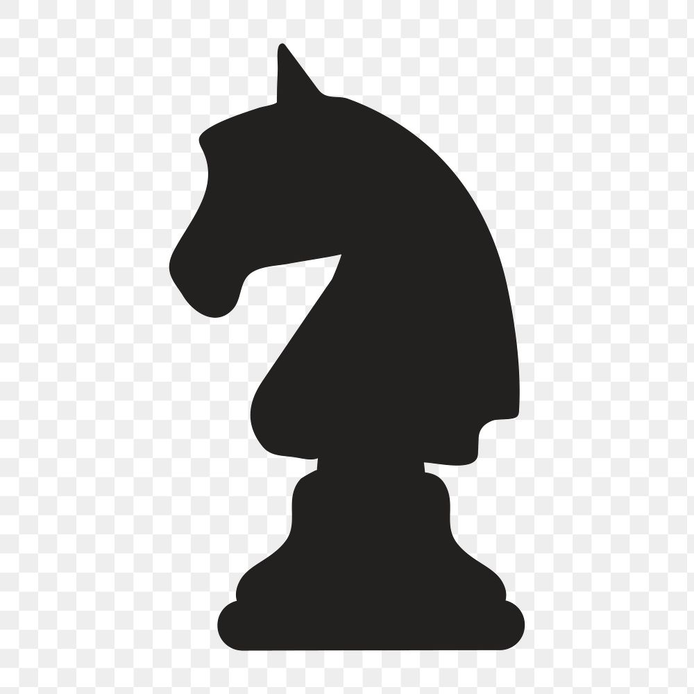 Knight icon png chess piece,  transparent background 