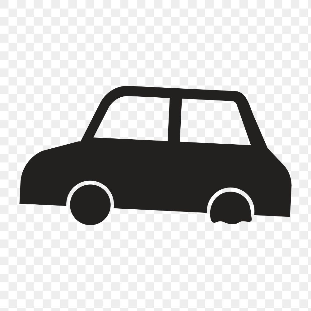 Car icon png, vehicle illustration on  transparent background 