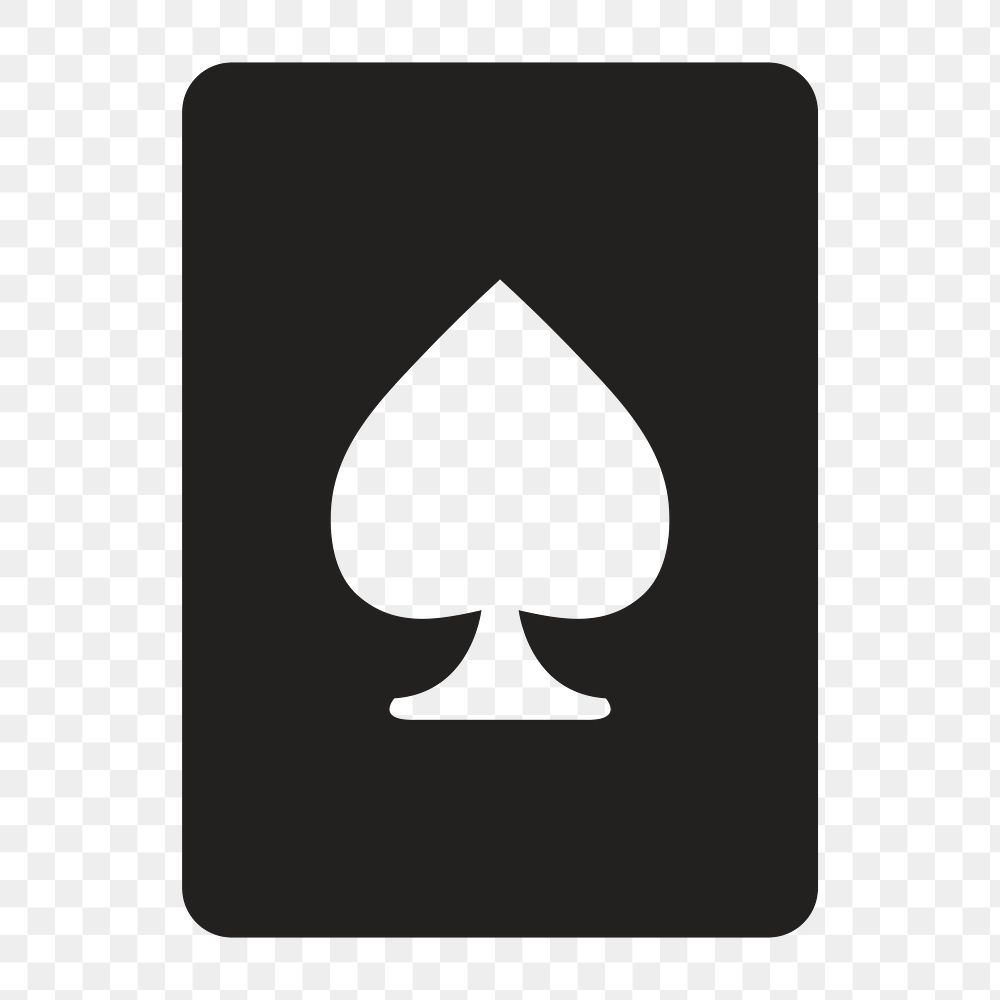 Spade playing card icon png sitcker, transparent background 