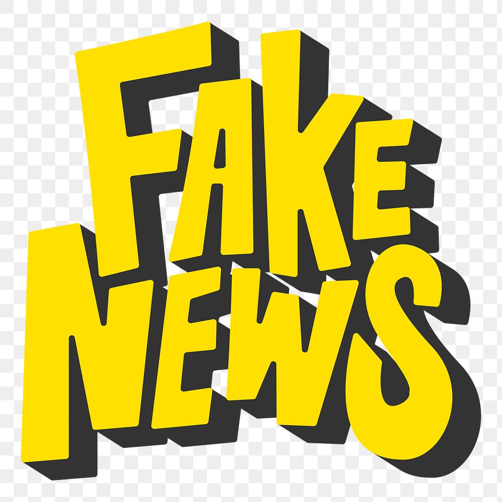Png Fake news word typography illustration element, transparent background