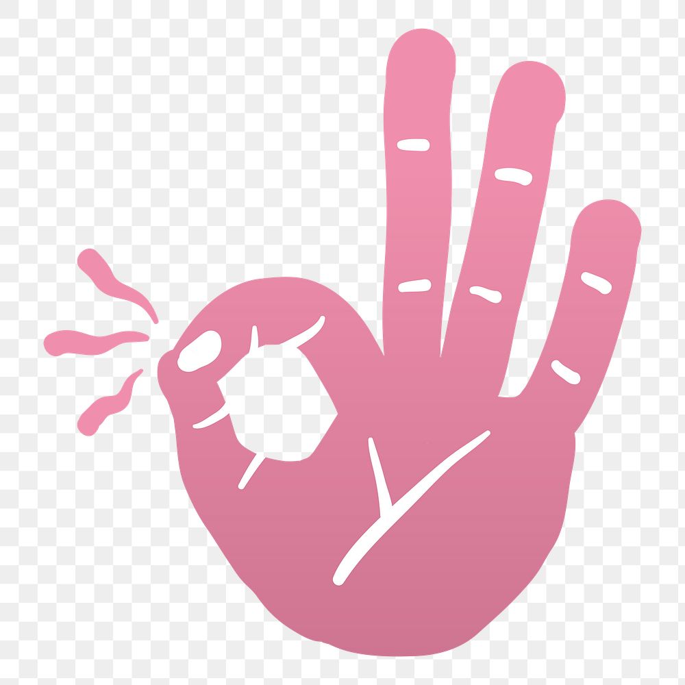 Png Ok hand gesture icon illustration element, transparent background