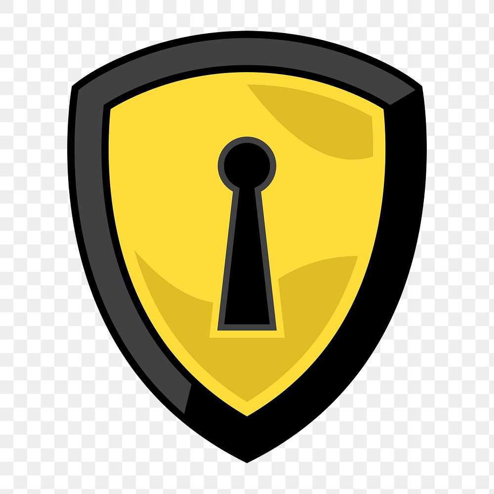 Shield lock icon png,  transparent background 