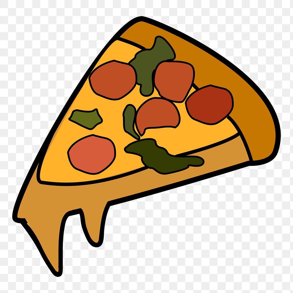 Pizza sticker png, transparent background