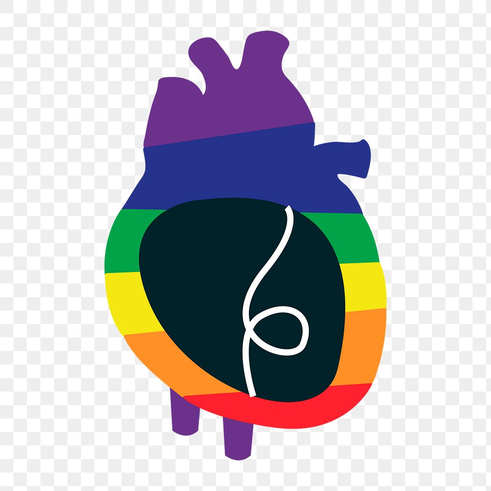 Heart organ icon png,  transparent background 