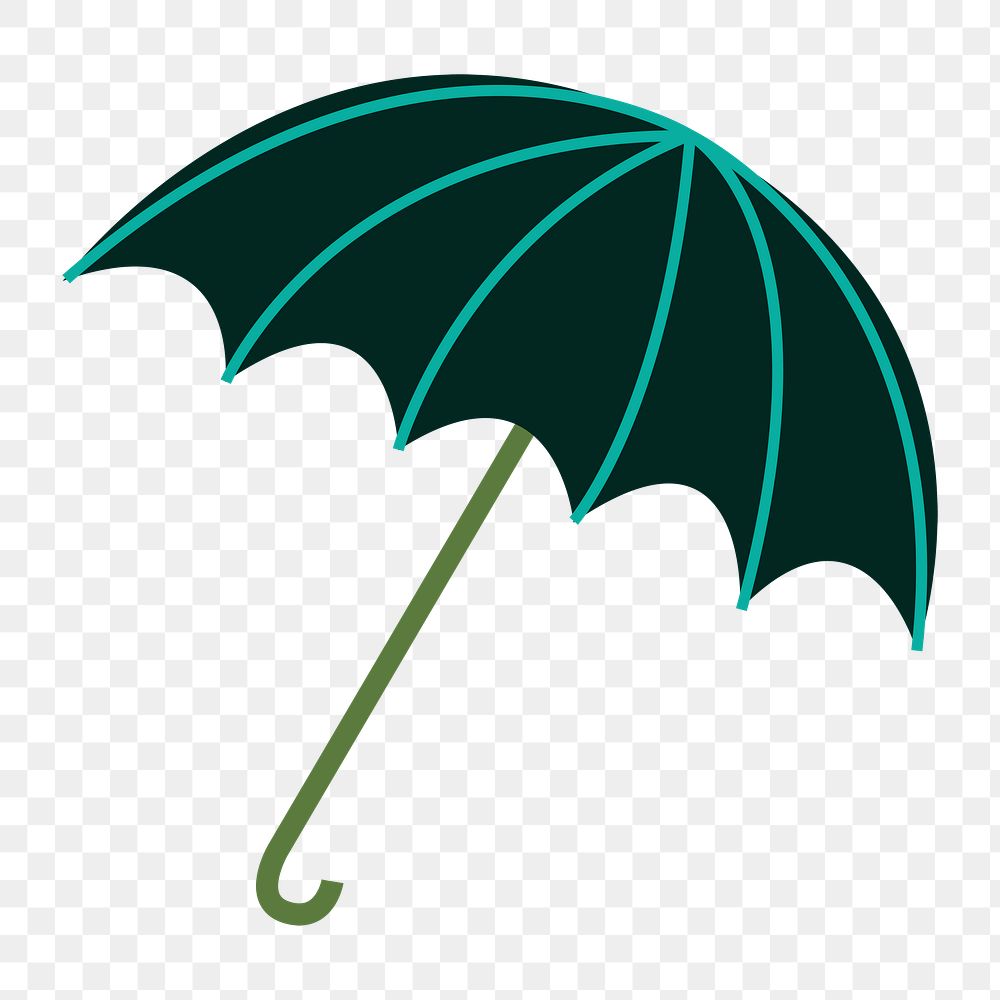 Png green umbrella safeguard illustration, transparent background
