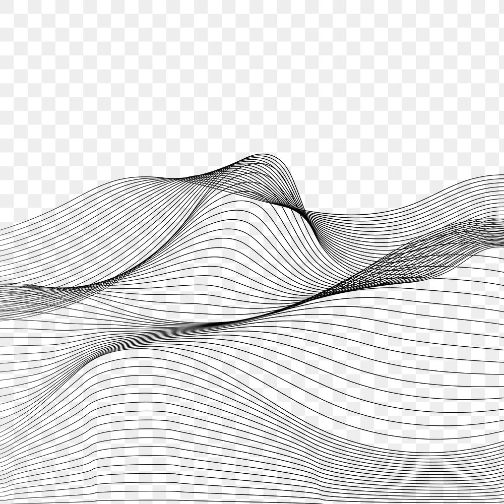 Png dynamic waves effect element, transparent background