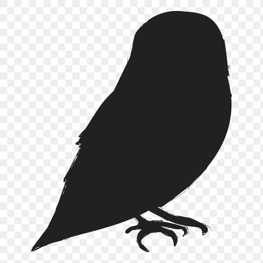 Png black owl silhouette, transparent background