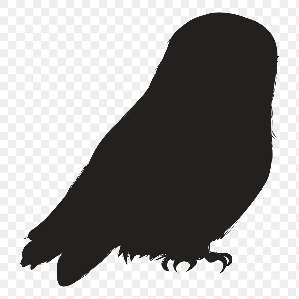 Png owl silhouette, transparent background