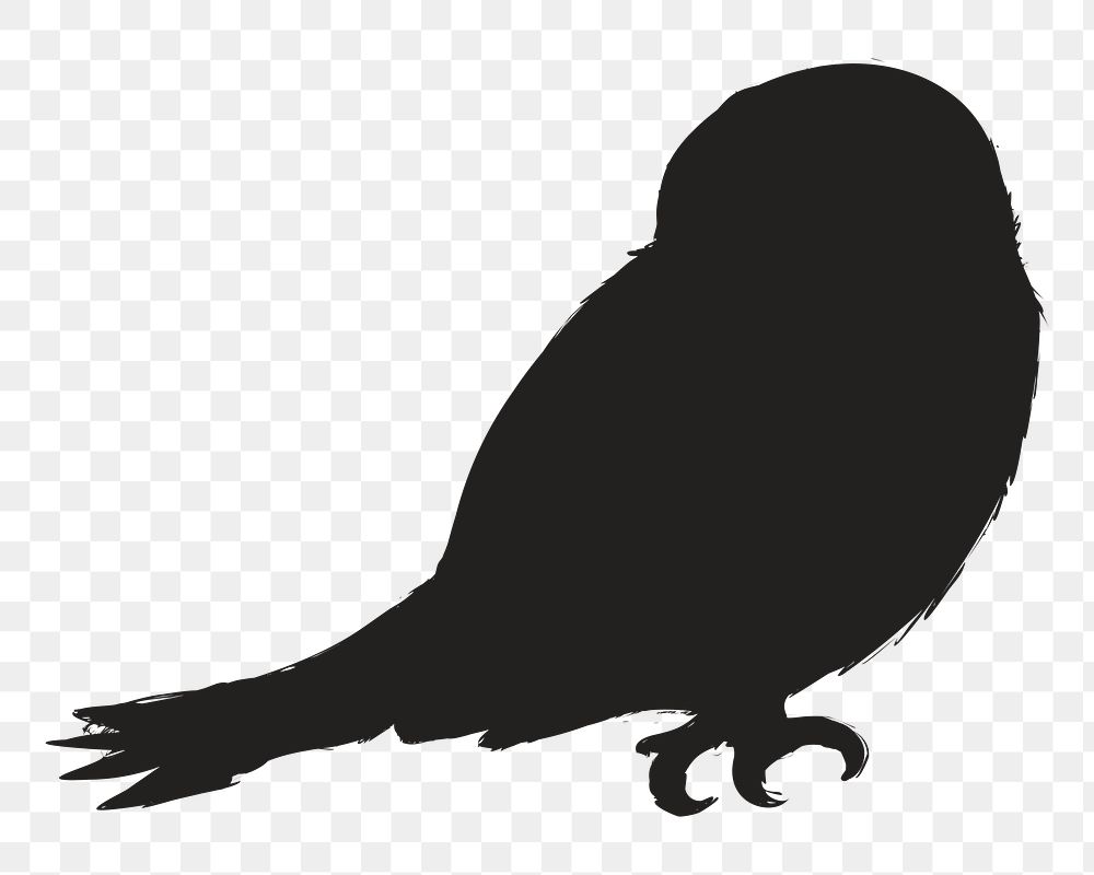 Png black owl silhouette, transparent background