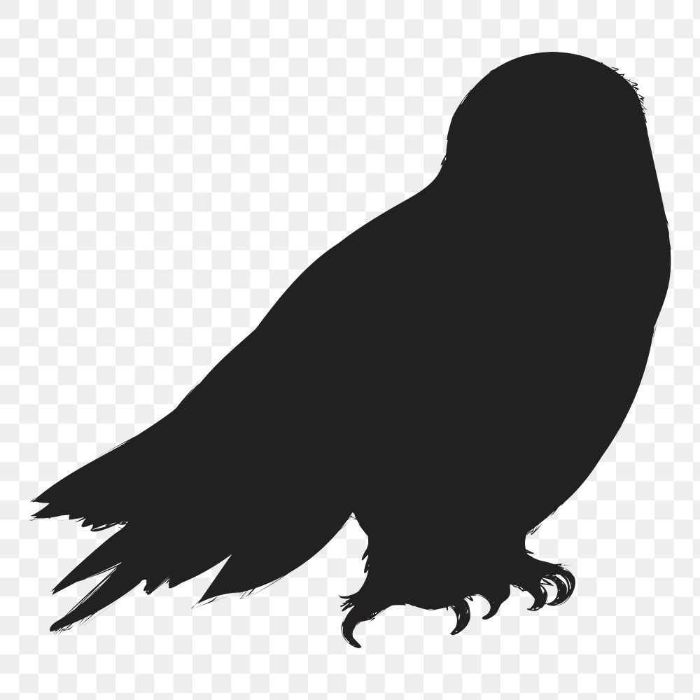 Png owl silhouette, transparent background