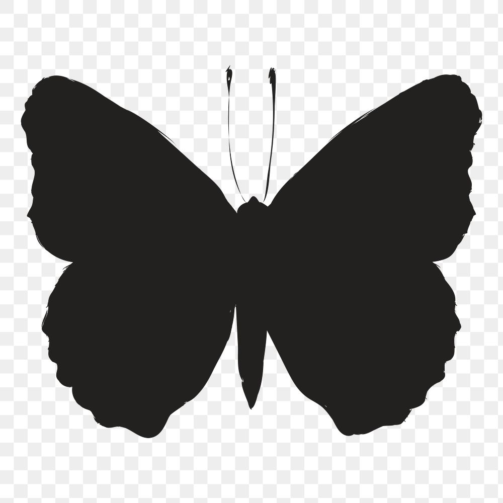 Png butterfly silhouette, transparent background