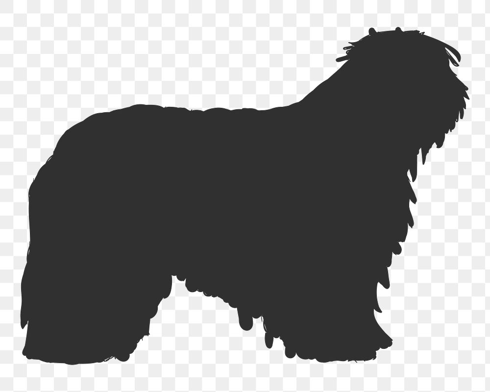 Png komondor dog silhouette, transparent background