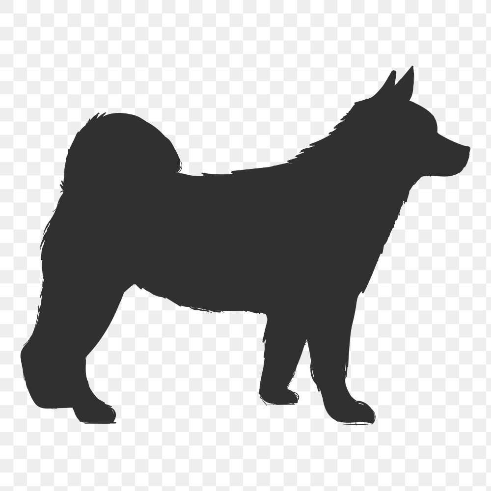 Png akita dog silhouette, transparent background