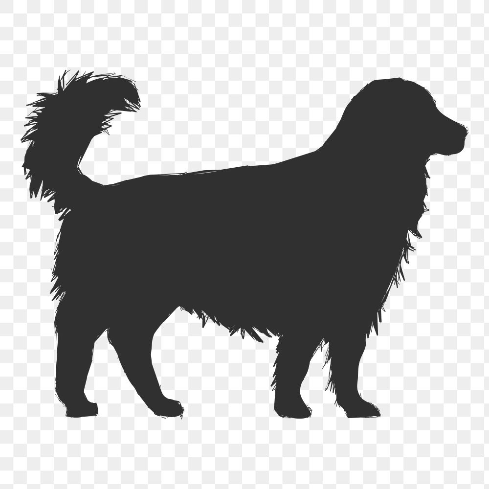 Png golden retriever dog silhouette, transparent background