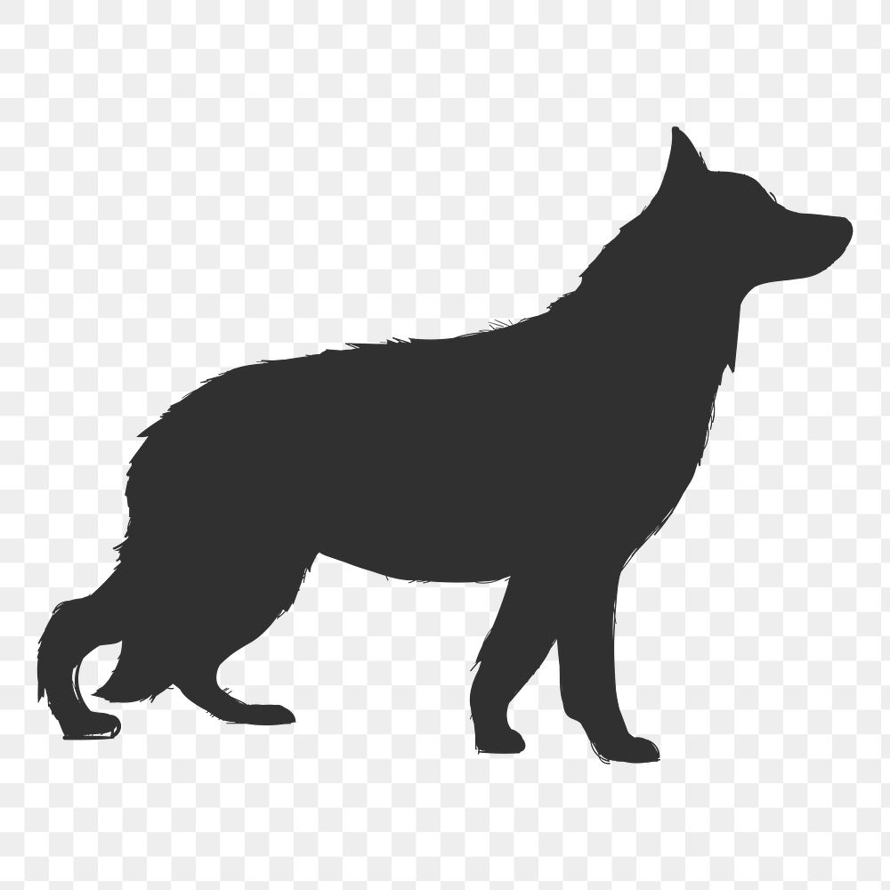 Png siberian husky dog silhouette, transparent background