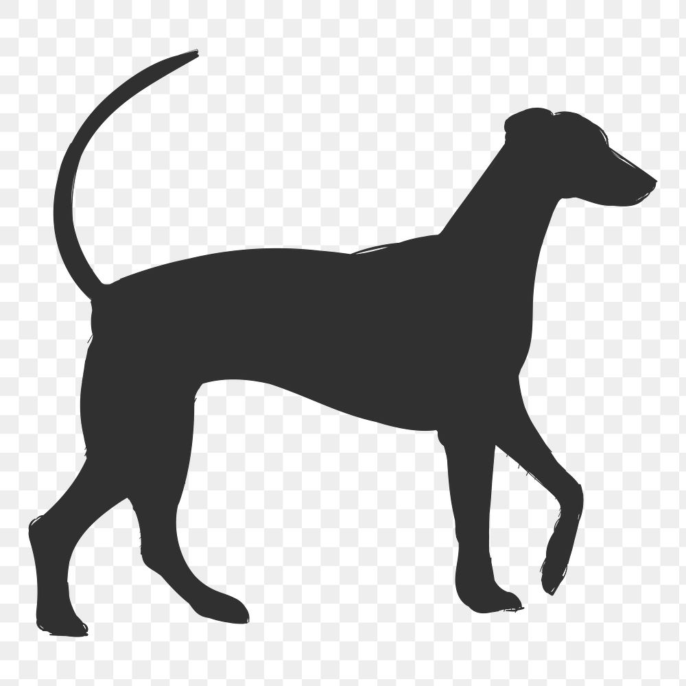 Png redbone coonhound dog silhouette, transparent background