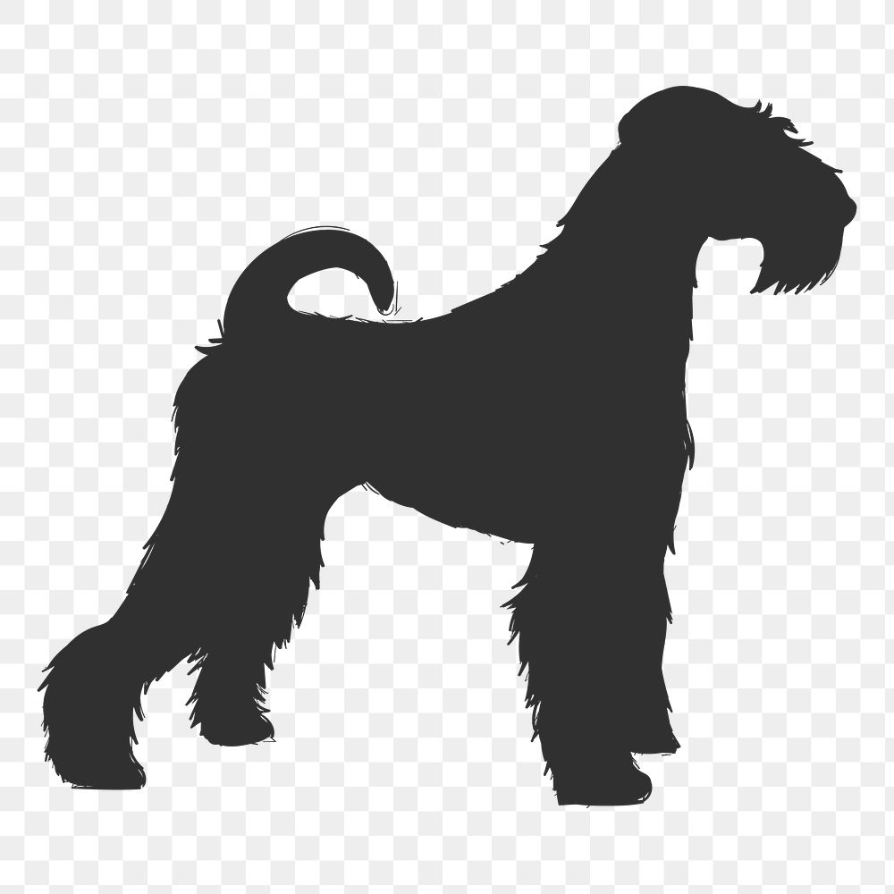 Png airedale terrier dog silhouette, transparent background