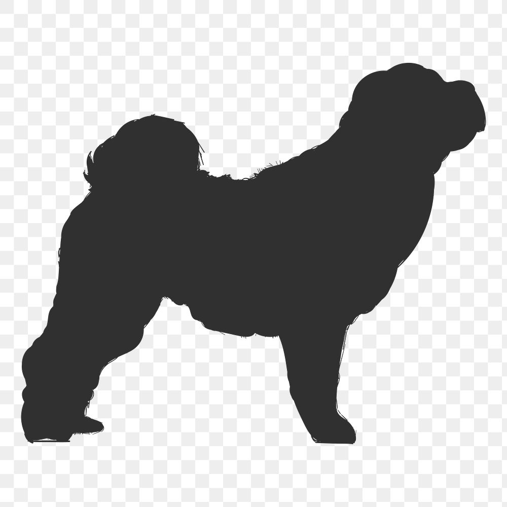 Png shar pei dog silhouette, transparent background