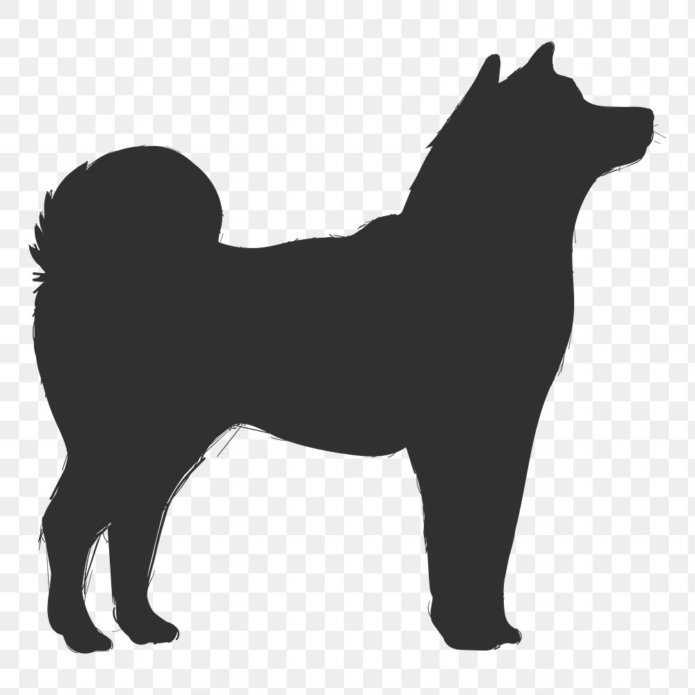 Png shiba dog silhouette, transparent background